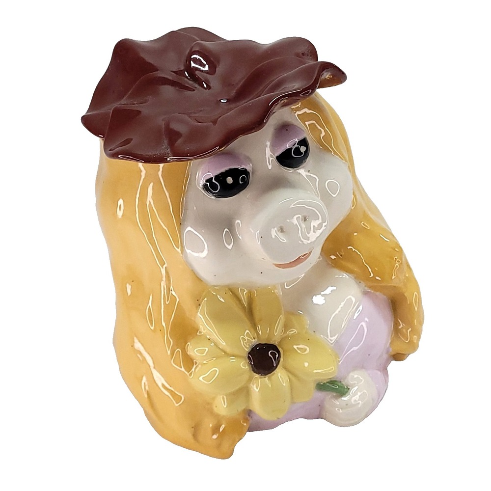Vtg Ceramic Muppets Miss Piggy Cookie Jar 8" Hobbyist Painted Crazed Kitsch